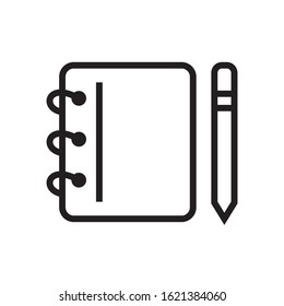 Notepad, notebook icon in trendy outline style design. Vector graphic illustration. Suitable for website design, logo, app, and ui. Editable vector stroke. EPS 10.
