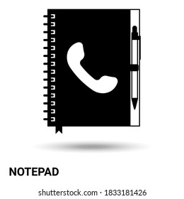Notepad. The notebook is isolated on a light background. Vector illustration.