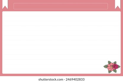 Notepad notebook page paper blank white empty document list write space memo horizontal vector background