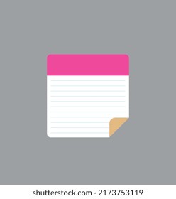 Notepad for notes with folded edge.