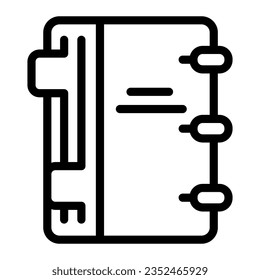 Notepad with notes line icon, education concept, notebook with notes sign on white background, notepads and sheets icon outline style. Vector graphics.