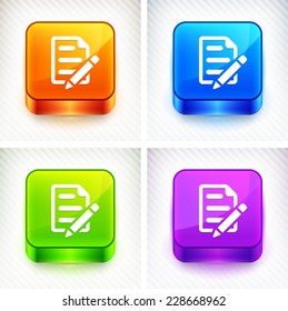Notepad on Color Square Buttons