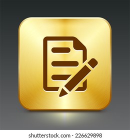 Notepad on Gold Square Button