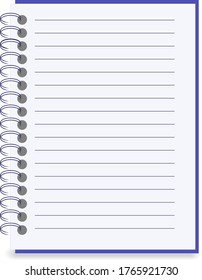 notepad on spiral blue blank vector