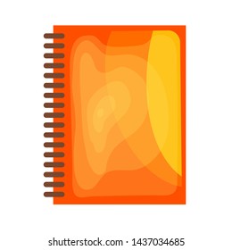 Notepad on a spring on a white background. Vector illustration.