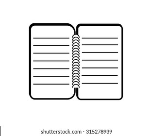 Notepad on white background
