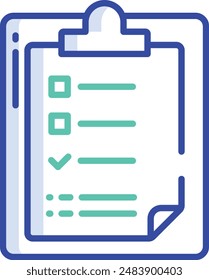 Notepad outline color vector illustration