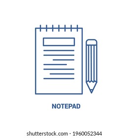 Notepad Outline Icon Free Vector Stock Vector (Royalty Free) 1960052344 ...