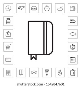 Notepad outline icon for web and mobile