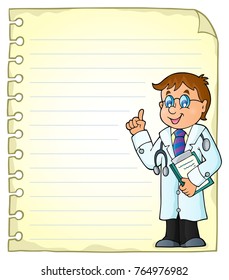 Página de Bloc de notas con tema 2 del médico - ilustración vectorial eps10.