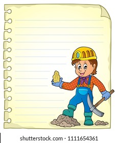 Notepad Seite mit Miner Theme 1 - eps10 Vektorgrafik.