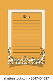 Notepad page for planning and note-taking, sticky note page design.