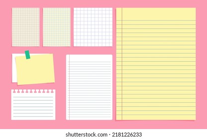 Notepad Page and Sticker Design Set