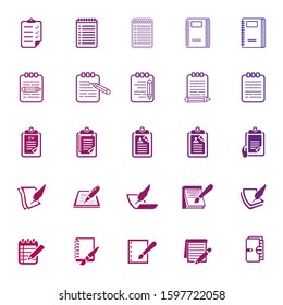 Notepad paper Documents Icons set. Vector Symbol Note. CV Icon Vector. isolated sign symbol vector illustration - Collection of high quality Colorful style vector icons