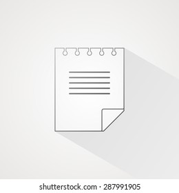 Notepad paper line icon