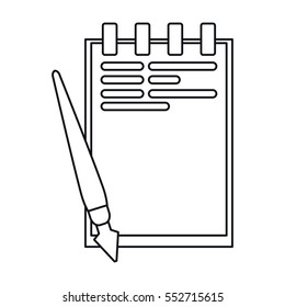 notepad paper pen writing office outline