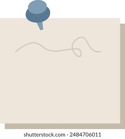 Notepad Paper With Pin Vector Illustration