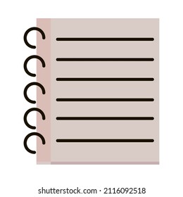 notepad paper with spiral white background