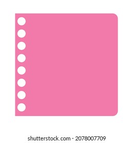 notepad paper sticker paper pink color folded journal paper notepad for book sticker journal notebook cute pastel color writing paper vector