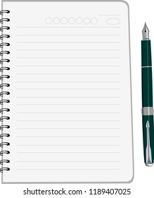 notepad with pen