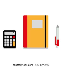 Notepad, pen and calculator