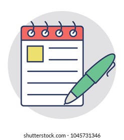 A notepad with pen concept of signing or writing