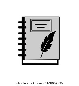 Notepad with pen on white background
