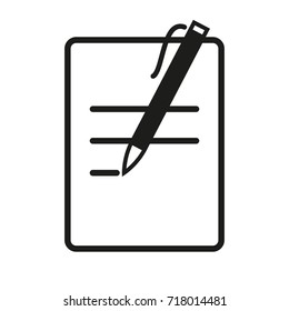 notepad and pen with text. vector illustration