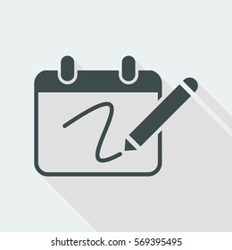 Notepad and pen - Vector flat minimal icon