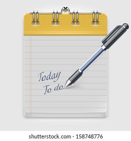 notepad with pen vector icon xxl