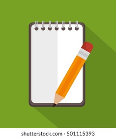 notepad with pencil education icon