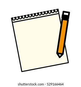 notepad and pencil icon image vector illustration design 