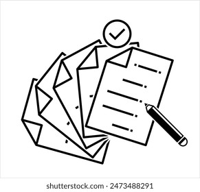 Notepad Pencil Icon, Note Taking Icon, Notetaking, Note-Taking, Information Recording By Writer Vector Art Illustration