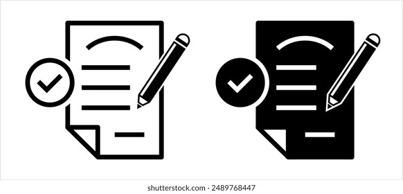 Icono De Lápiz De Bloc De Notas, Icono De Toma De Notas, Toma De Notas, Toma De Notas, Grabación De Información Por Escritor Ilustración De Arte vectorial