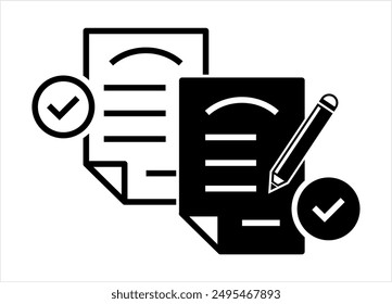 Notepad Pencil Icon, Note Taking Icon, Notetaking, Note-Taking, Information Recording By Writer Vector Art Illustration