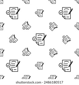 Notepad Pencil Icon Seamless Pattern, Note Taking Icon, Notetaking, Note-Taking, Information Recording By Writer Vector Art Illustration