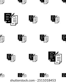 Notepad Pencil Icon Seamless Pattern, Note Taking Icon, Notetaking, Note-Taking, Information Recording By Writer Vector Art Illustration