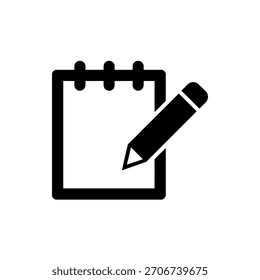 Bloc de notas e ícono de lápiz que simbolizan la escritura de notas y la captura de información en los negocios o la Educación