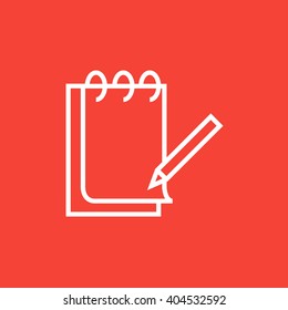 Notepad mit Bleistift-Zeilensymbol.