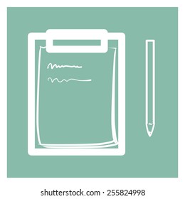 Notepad with pencil, Note icon