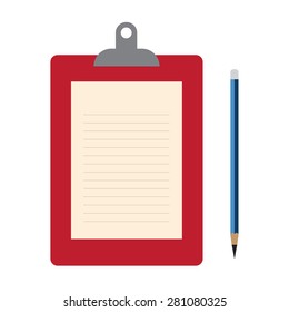  notepad and pencil vector illustration