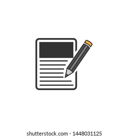 Notepad with pencil  writing icon