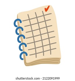 Notepad. Notepad, planner, organizer for writing notes and notes, isolated on a white background. Vector cartoon illustration