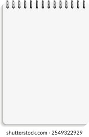 Realistisches Mockup im Notepad. Whitepaper-Blatt auf Spirale