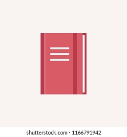 Notepad red book modern vector style. Notebook icon concept. Note icon for web and app.