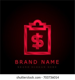 Notepad red chromium metallic logo