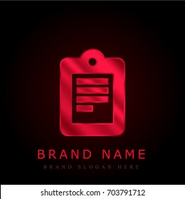Notepad red chromium metallic logo