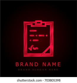 Notepad red chromium metallic logo