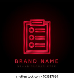 Notepad red chromium metallic logo