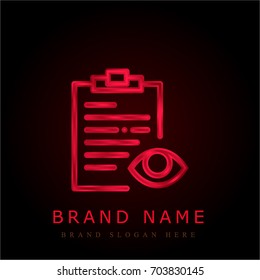 Notepad red chromium metallic logo